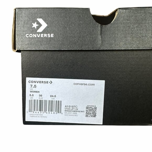 Converse Chuck Taylor Platform Pearls Lace 7.5 Women Shoes Party Sneaker A15197C - Picture 7 of 15